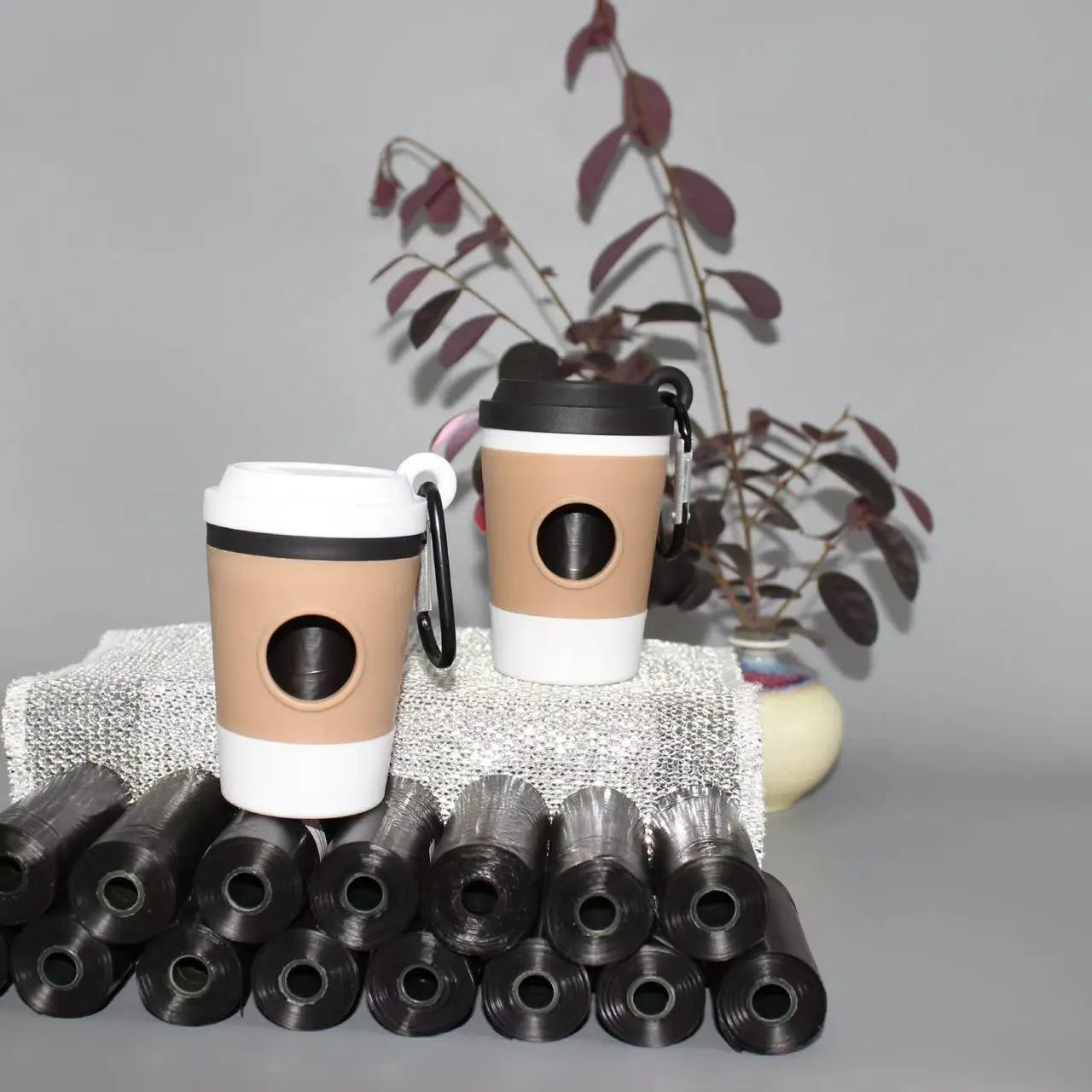 Dispenser Portatile per Sacchetti Igienici – Con Moschettone, Sacchetti Inclusi