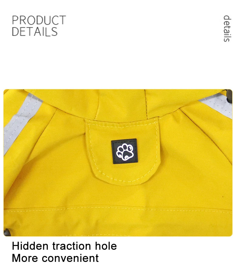 Impermeabile Riflettente Pawli™ – Antipioggia per Cani con Cappuccio