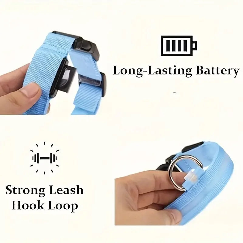 Collare LED Luminoso per Cani – Sicurezza Notturna Ricaricabile