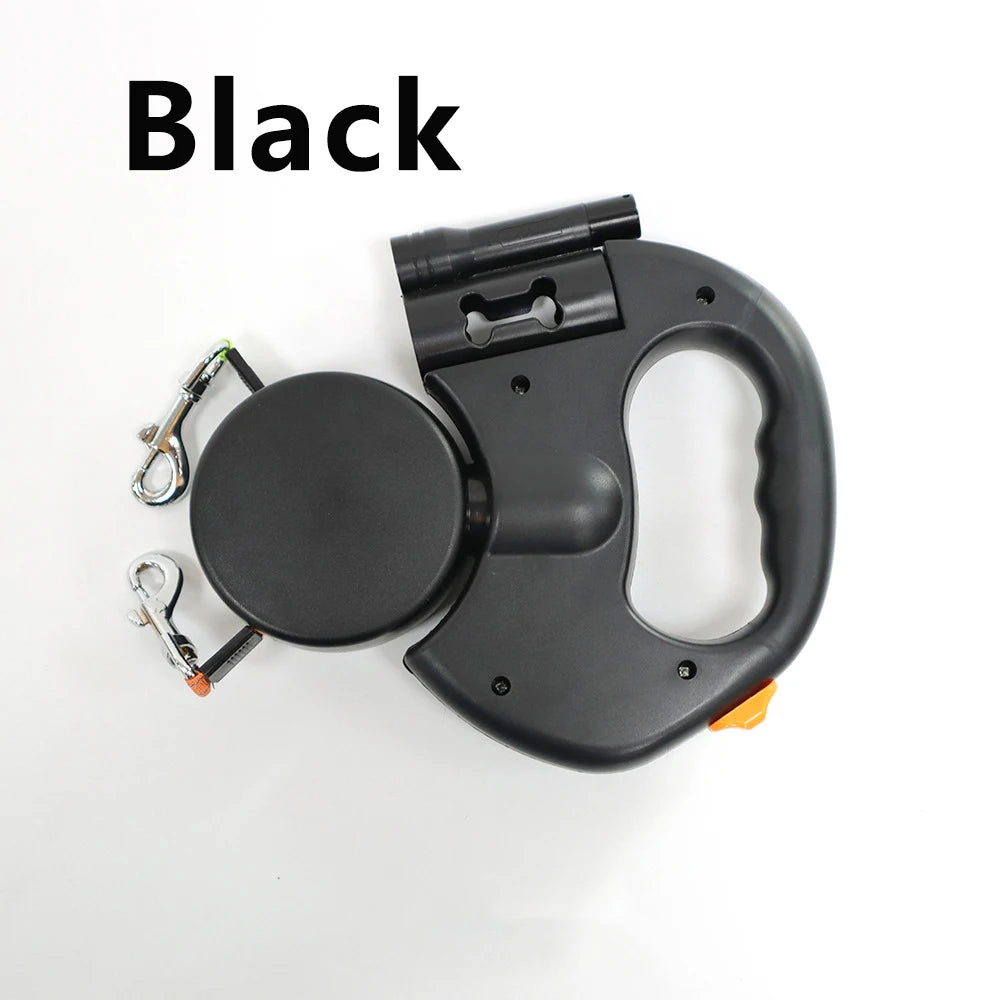 Guinzaglio Retrattile Doppio per Cani – 3m Antigroviglio, Impugnatura Ergonomica