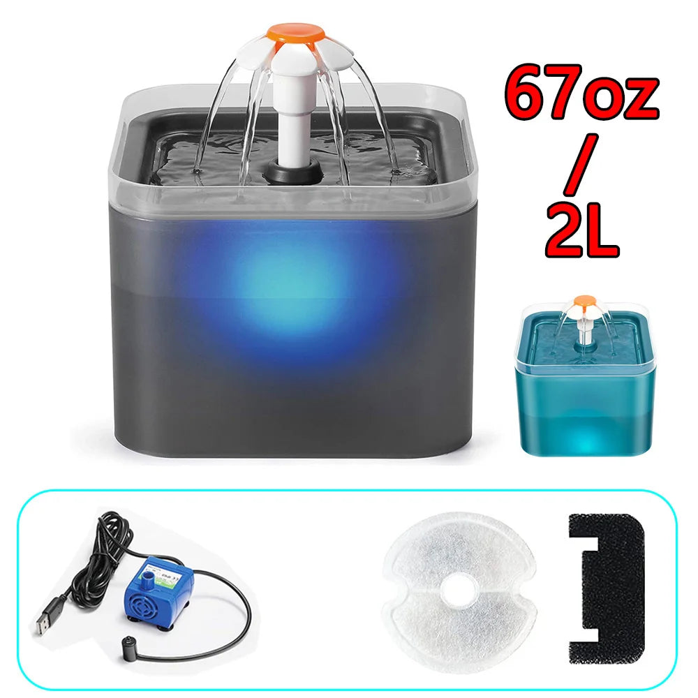 Fontanella Automatica a LED per Cani e Gatti – 2L | Pawli™