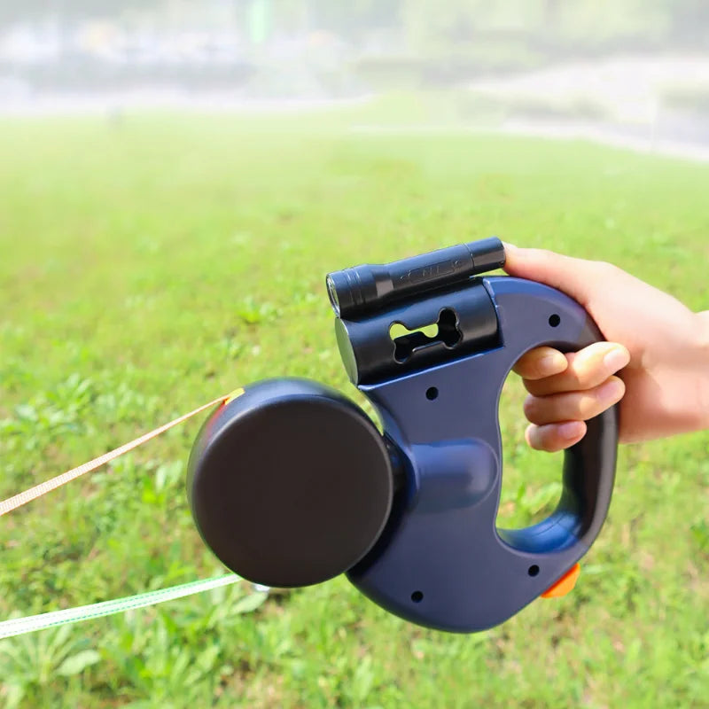 Guinzaglio Retrattile Doppio per Cani – 3m Antigroviglio, Impugnatura Ergonomica