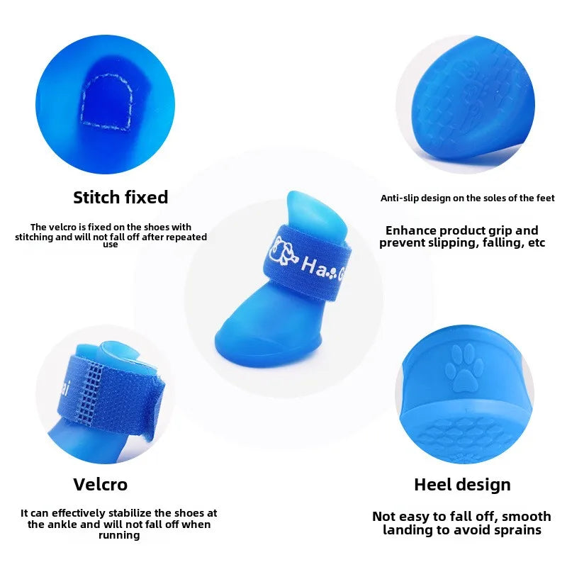 Scarpine Impermeabili Antiscivolo Pawli™ – Protezione per Zampe, Pioggia e Freddo (Set da 4)