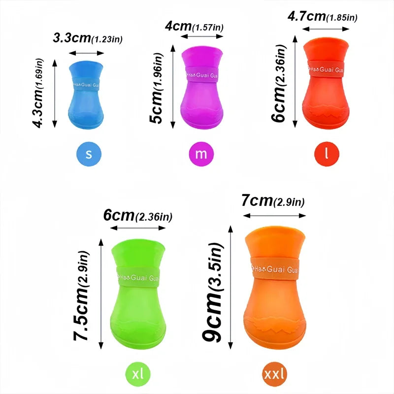 Scarpine Impermeabili Antiscivolo Pawli™ – Protezione per Zampe, Pioggia e Freddo (Set da 4)