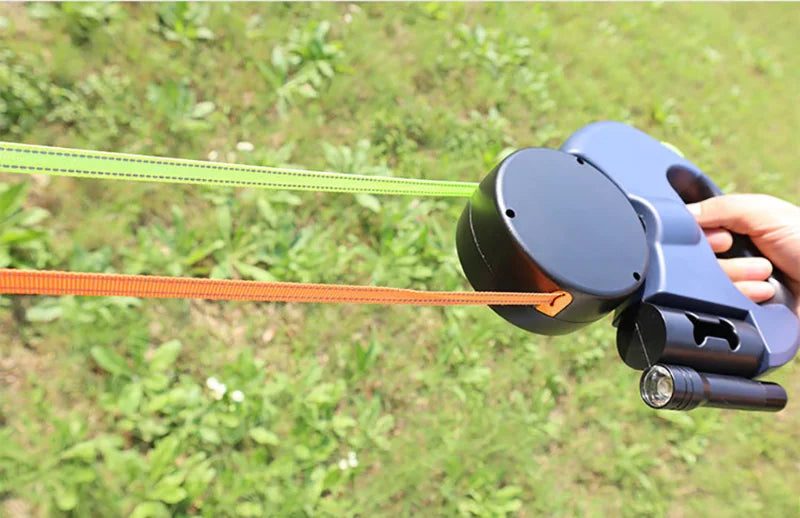 Guinzaglio Retrattile Doppio per Cani – 3m Antigroviglio, Impugnatura Ergonomica