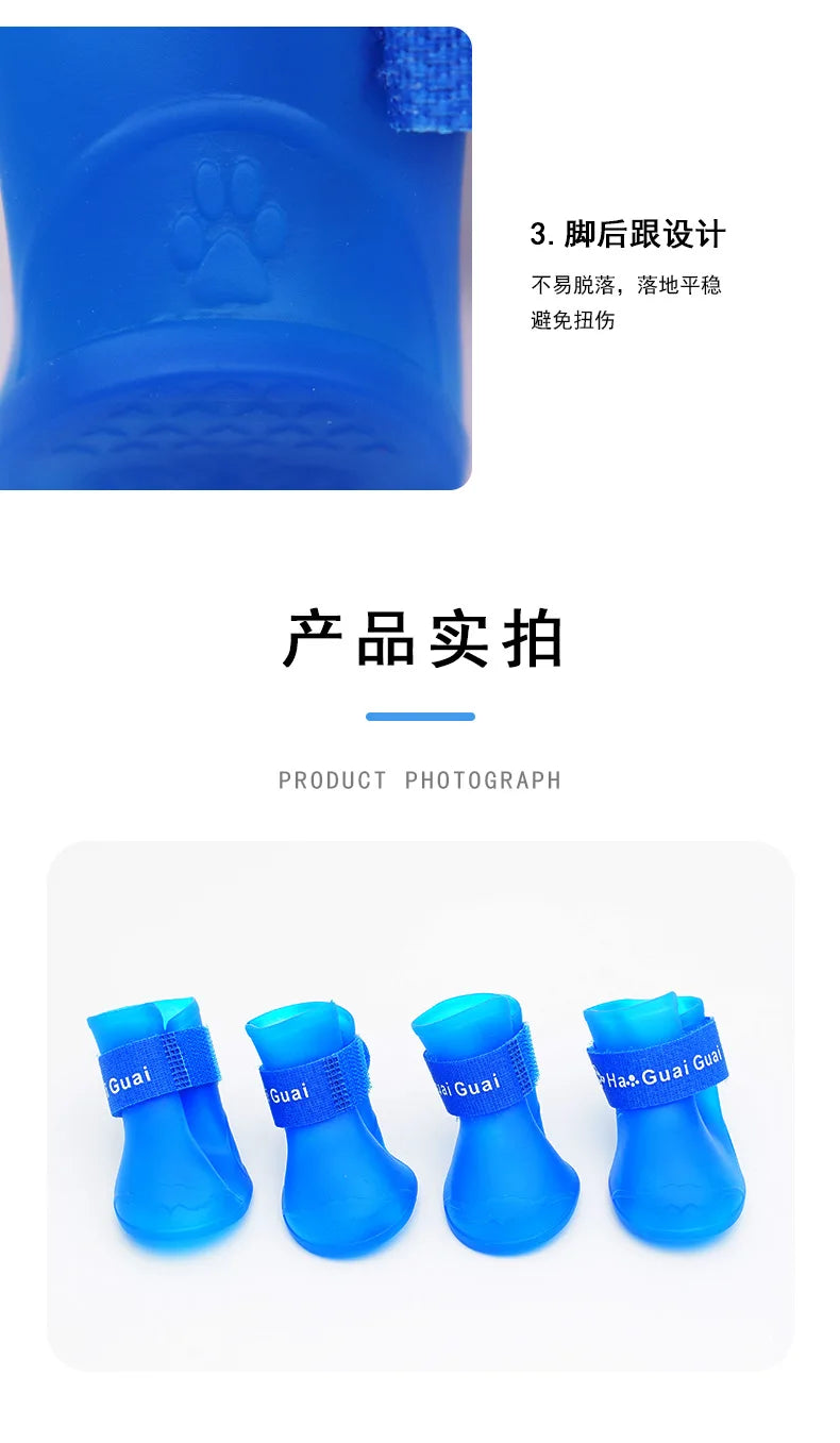 Scarpine Impermeabili Antiscivolo Pawli™ – Protezione per Zampe, Pioggia e Freddo (Set da 4)