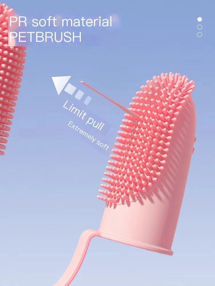 Spazzolino in Silicone a Due Dita per Animali Domestici